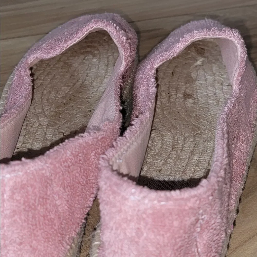 Manebi Italy Sydney Terry Double Sole Platform Espadrilles Pastel Rose 40